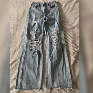 Distressed Straight Leg Jeans